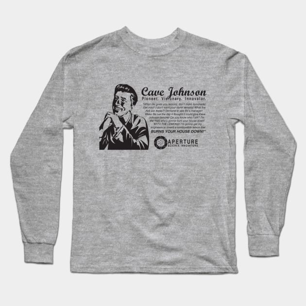 Portal 2 "Aperture Science Founder Cave Johnson" Long Sleeve T-Shirt by LittleBearArt